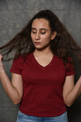 MAROON V-neck