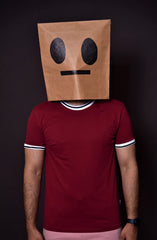 Maroon Contrast Rib T-shirt